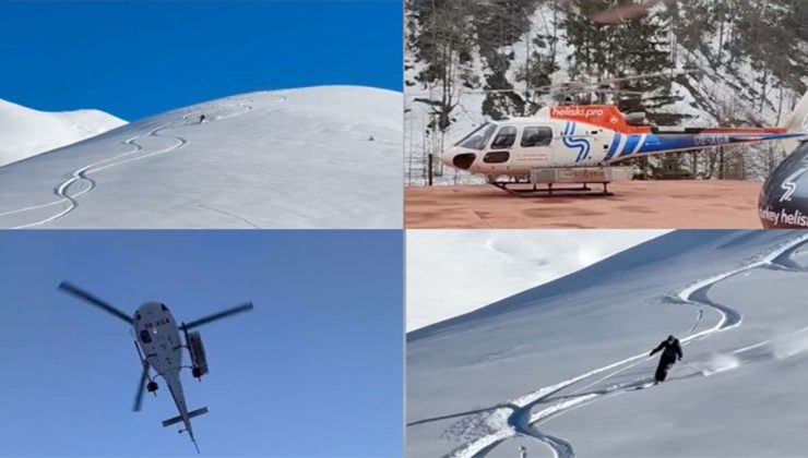 Kaçkar Dağları’nda “heliski” heyecanı devam ediyor