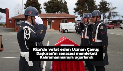 Rize’de vefat eden uzman çavuş Daşkıran’ın cenazesi memleketi Kahramanmaraş’a uğurlandı