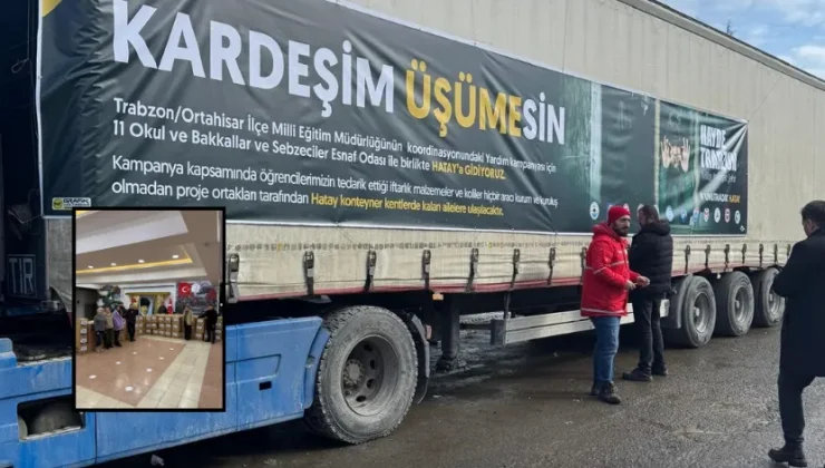 Trabzon’da 11 okul birleşti, Hatay’a 3 bin gıda kolisi gönderdi