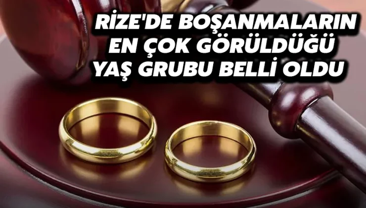 Rize’de boşanmaların en çok görüldüğü yaş grubu belli oldu