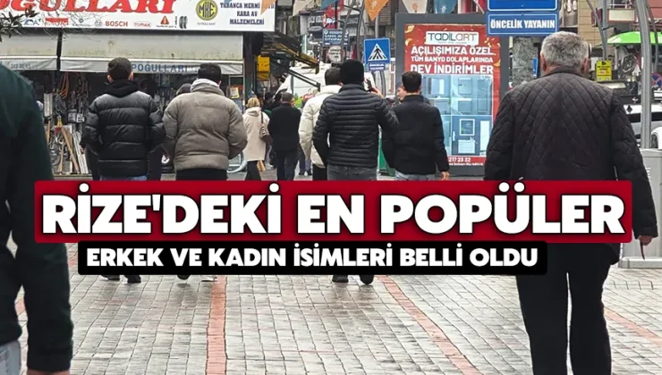 Rize’deki en popüler erkek ve kadın isimleri belli oldu