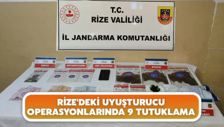 Rize’deki uyuşturucu operasyonlarında 9 tutuklama