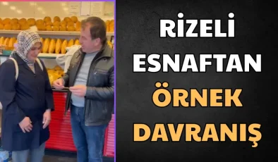Rizeli esnaftan örnek davranış