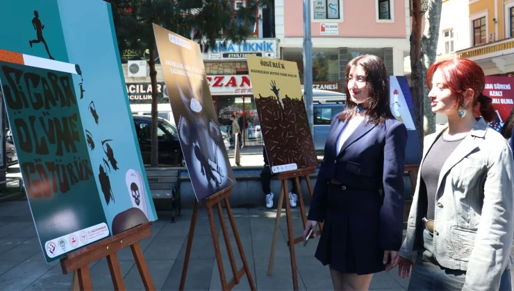 Trabzon’da üniversite öğrencileri bağımlılığa sanat yoluyla dikkati çekti