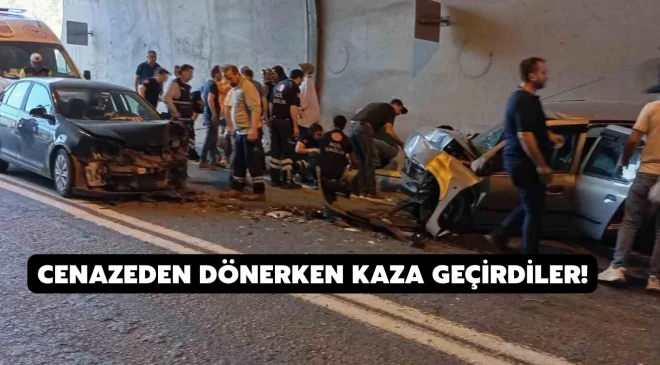 Cenazeden dönerken kaza geçirdiler!