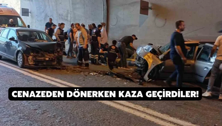 Cenazeden dönerken kaza geçirdiler!