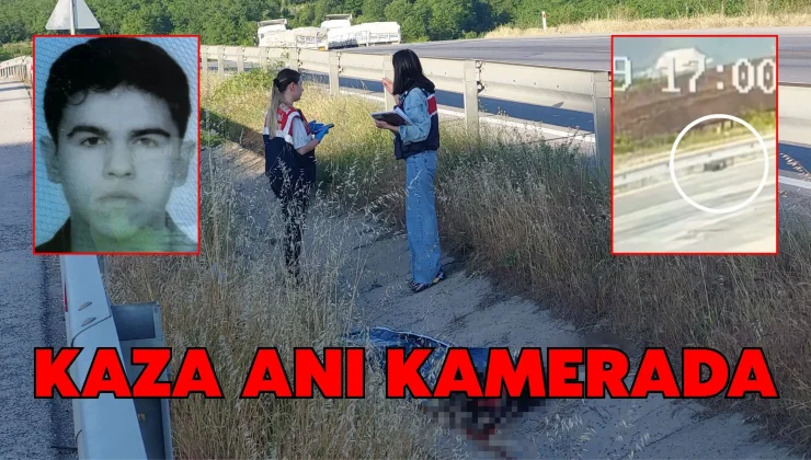 Motosikletiyle refüje çarpıp öldü; sürüklendiği anlar kamerada