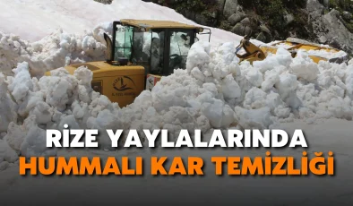 Rize yaylalarında hummalı kar temizliği