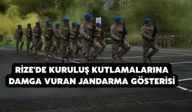 Rize’de kuruluş kutlamalarına damga vuran jandarma gösterisi