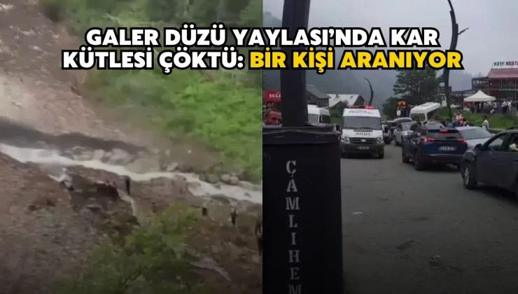 Galer Düzü Yaylası’nda kar kütlesi çöktü: Bir kişi aranıyor