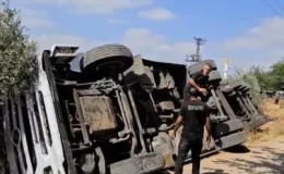Osmaniye’de kontrolden çıkan tır devrildi: 2 yaralı