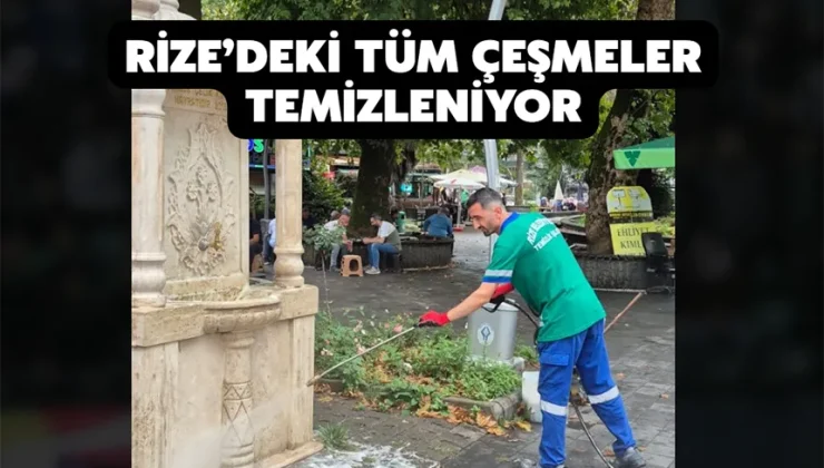Rize’deki tüm çeşmeler temizleniyor
