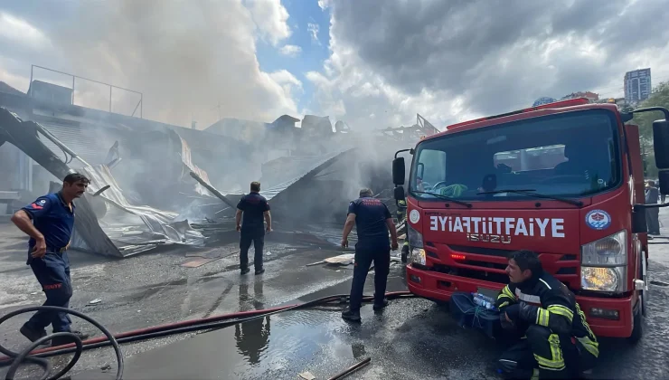 Trabzon’da mobilya atölyesinde çıkan yangın söndürüldü