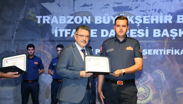 Trabzon’da yeni itfaiyeciler törenle göreve başladı